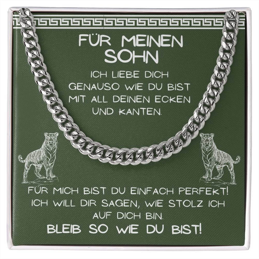 Kette für deinen Sohn plus Karte mit Tiger-Motiv