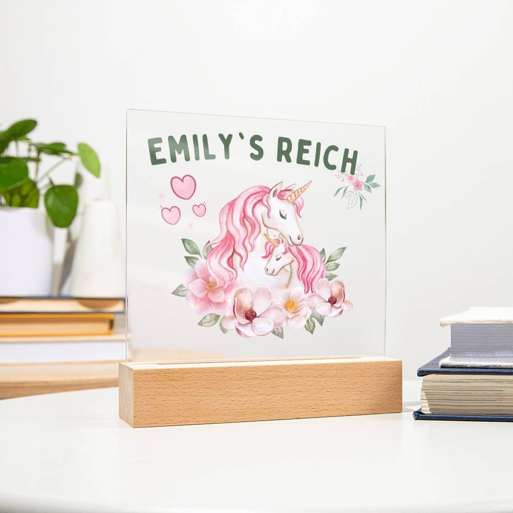 Personalisierte Lampe mit Name "Einhorn-Design"