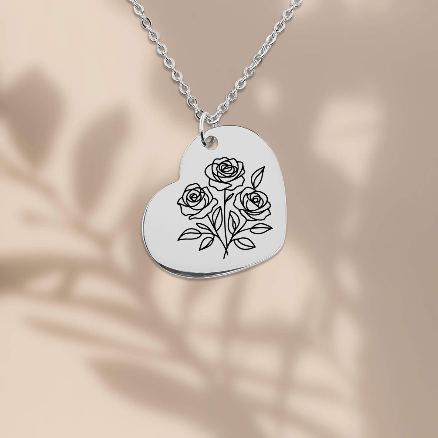 Halskette für Frau, Halskette rote Rosen, Geschenk Jahrestag, Geschenk Hochzeitstag, Liebesbrief an Frau