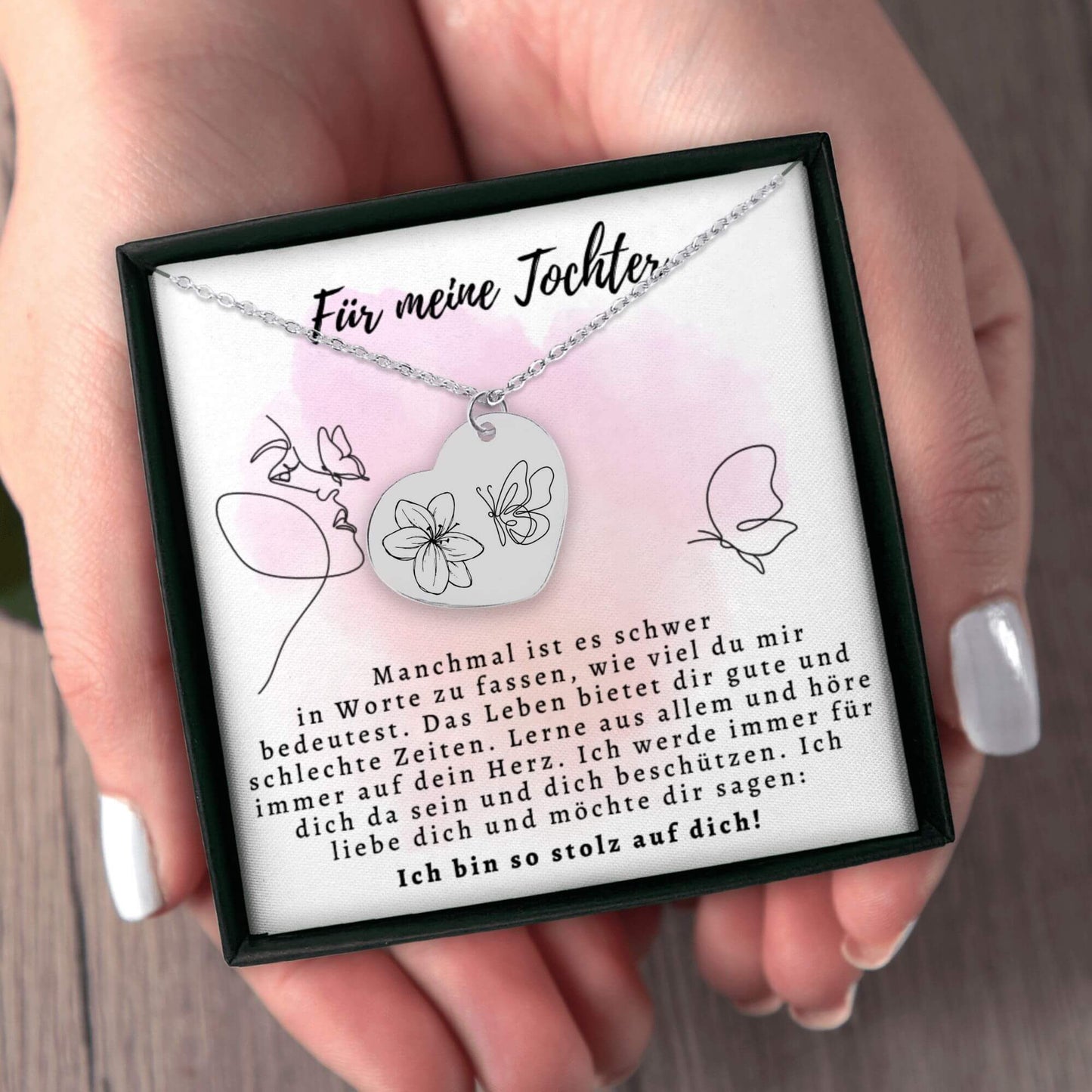 Herzkette für Tochter - Schmetterling