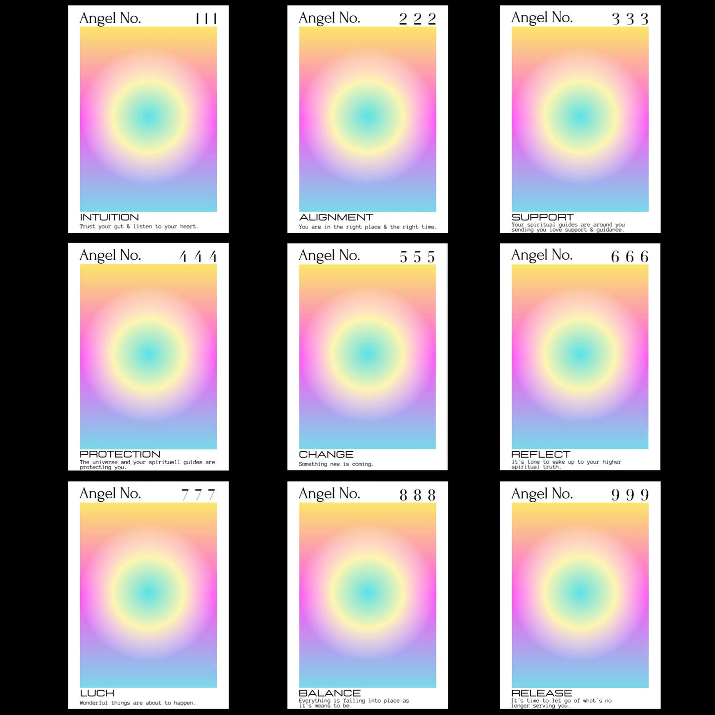 Poster-Set Engelszahlen (9-teilig)
