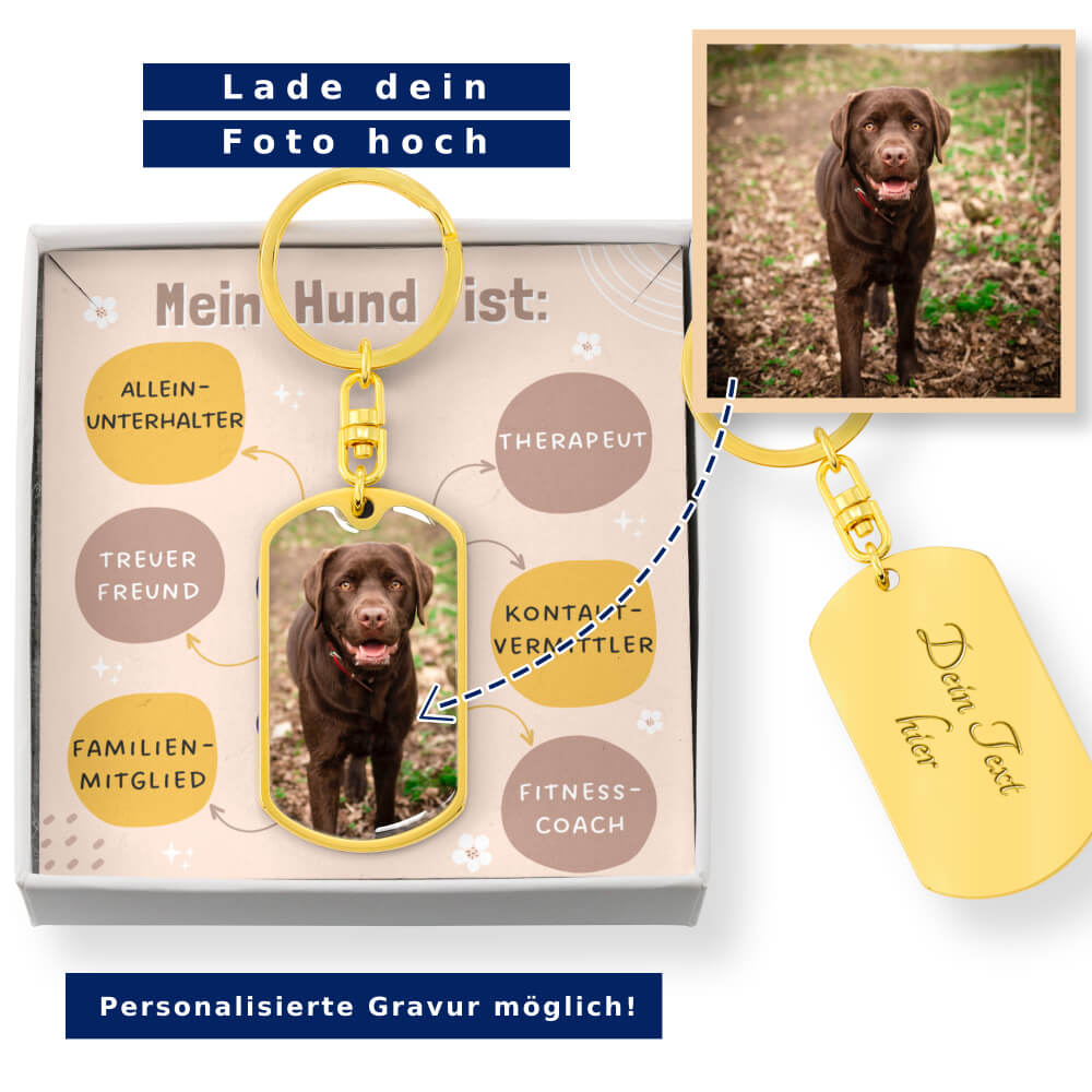 Personalisierter Schlüsselanhänger mit Foto von deinem Hund!😍