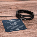 Armband für deinen Sohn mit Karte und Geschenkbox,Armband Geschenk,Geburtstagsgeschenk Sohn, Personalisiertes Geschenk Sohn,Geschenkkarte