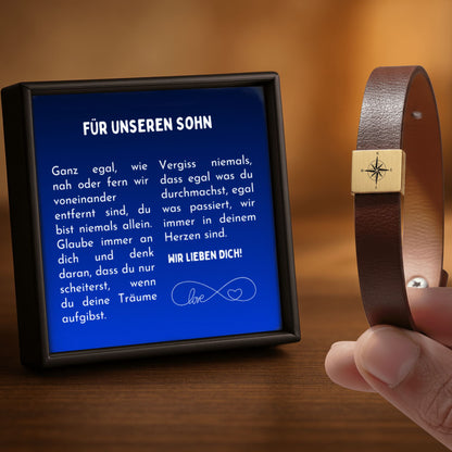 Edles Armband für deinen Sohn mit Gravur & Karte