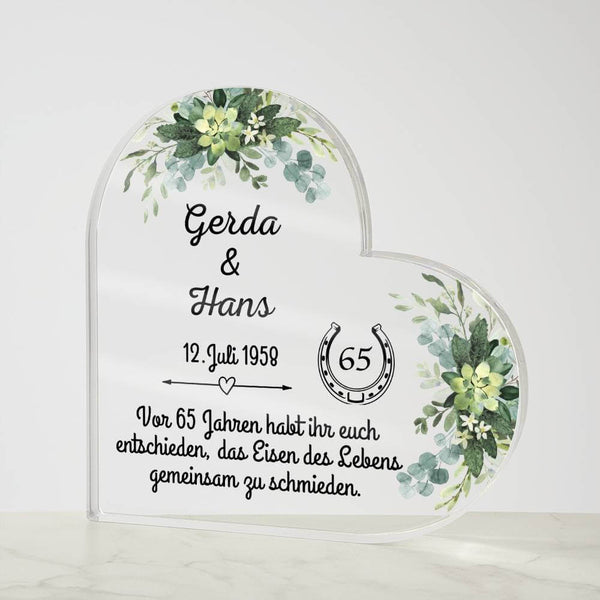 Personalisiertes Geschenk zur Eisernen Hochzeit