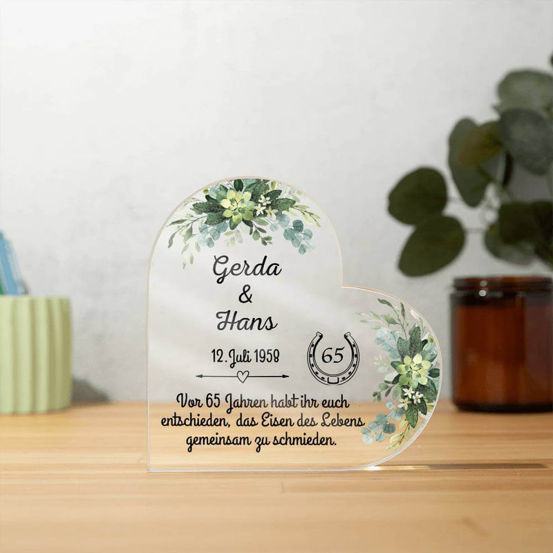 Personalisiertes Geschenk zur Eisernen Hochzeit