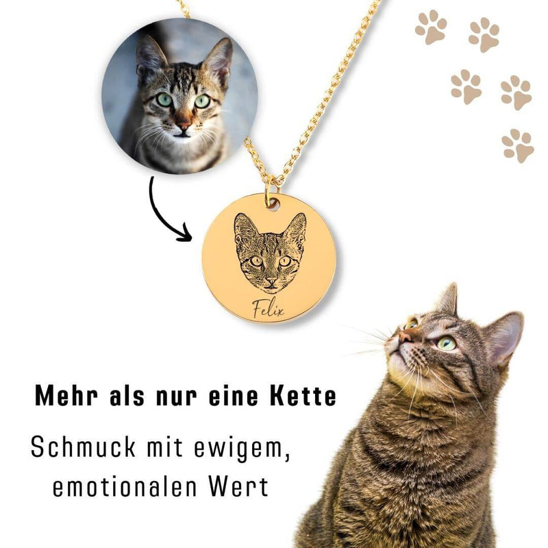 Personalisierte Halskette mit Foto deiner Katze!