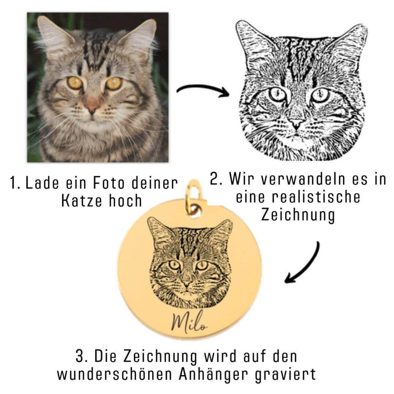 Personalisierte Halskette mit Foto deiner Katze!