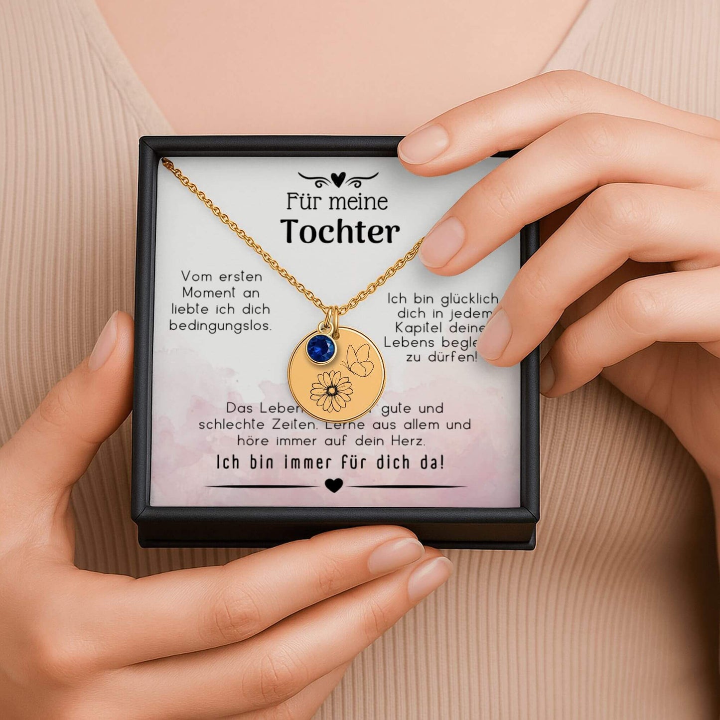 Geschenk für Tochter, Halskette für Tochter, Mutter Tochter Schmuck, Tochter Geschenkidee, personalisierte Halskette, gravierte Kette, Schmuck mit Botschaft, Geschenk mit Gravur, Tochter Geburtstag Geschenk, Mutter Tochter Geschenk