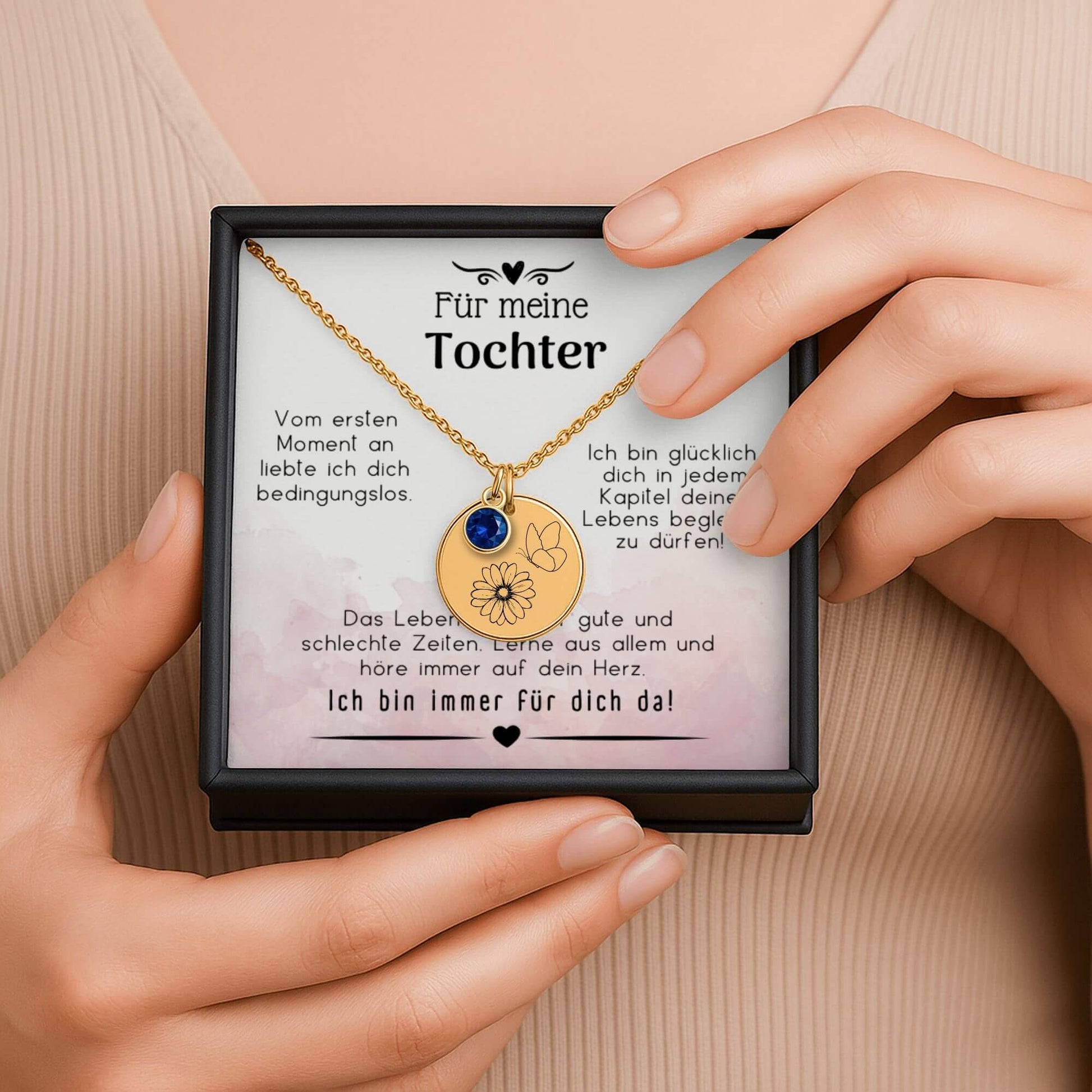 Geschenk für Tochter, Halskette für Tochter, Mutter Tochter Schmuck, Tochter Geschenkidee, personalisierte Halskette, gravierte Kette, Schmuck mit Botschaft, Geschenk mit Gravur, Tochter Geburtstag Geschenk, Mutter Tochter Geschenk