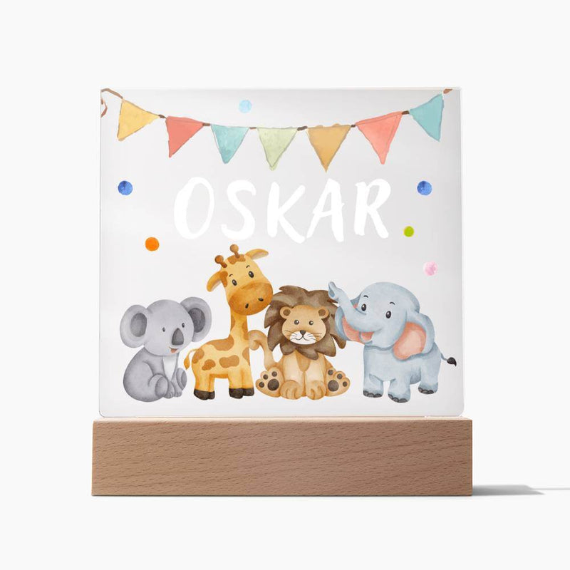 Personalisierte Lampe mit Name "Zoo-Design"