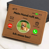Jeweidea Personalisierte Geldbörse Herren Fauststoß PU-Leder Geldbörse It Gravierten Naen Ini