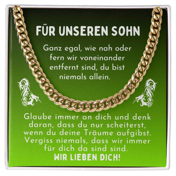 Geschenkbox mit Kette und persönliche Karte für euren Sohn