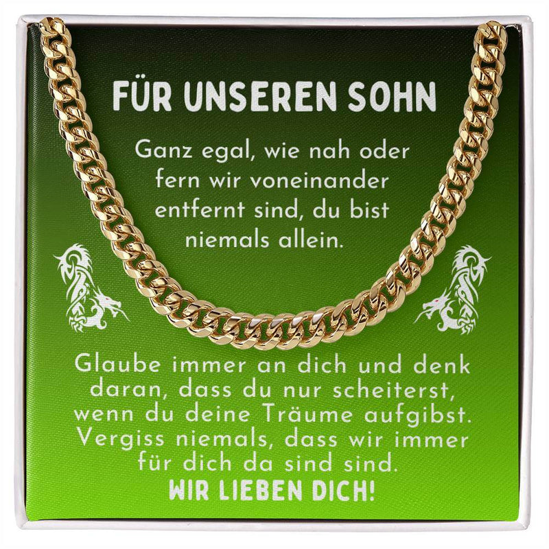 Geschenkbox mit Kette und persönliche Karte für euren Sohn