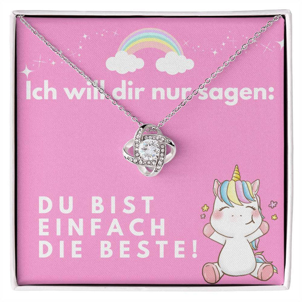 Kette "Du bist einfach die Beste" + Geschenkbox und Karte