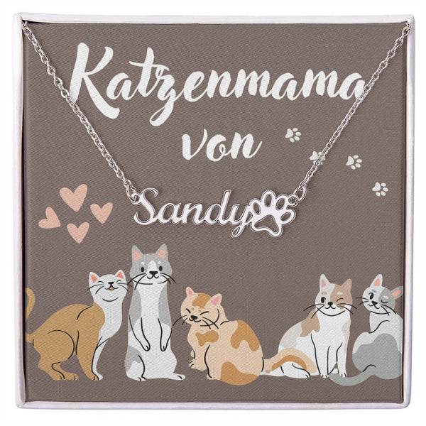 Geschenkbox mit Halskette und Karte, perfekt für alle Katzenbesitzer!