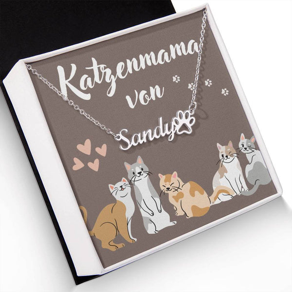 Geschenkbox mit Halskette und Karte, perfekt für alle Katzenbesitzer!