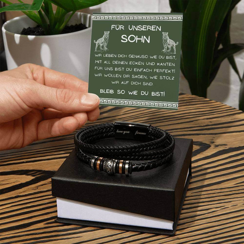 Geschenkbox für deinen Sohn inkl. Armband und Karte mit Tiger-Motiv