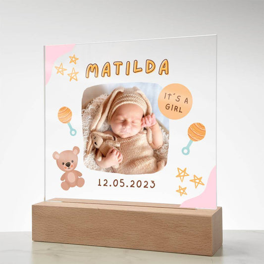 Lampe mit Foto deines Kindes - Leuchtet in 7 Farben