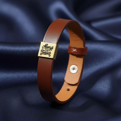Edles Kunstleder-Armband für deinen Sohn mit Gravur