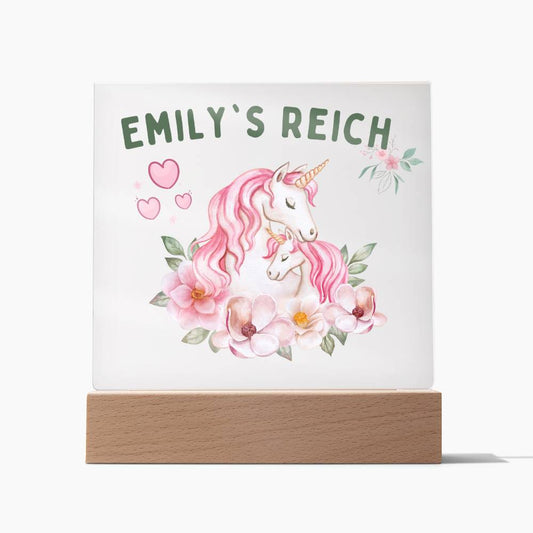 Personalisierte Lampe mit Name "Einhorn-Design"
