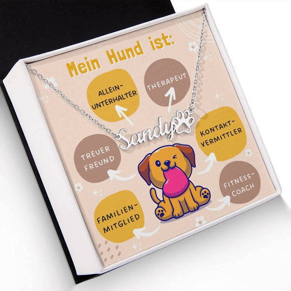 Halskette mit Name deines Hundes plus Geschenkbox und Karte!😍🎁