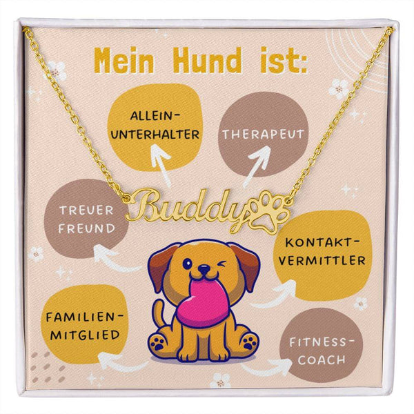 Halskette mit Name deines Hundes plus Geschenkbox und Karte!😍🎁