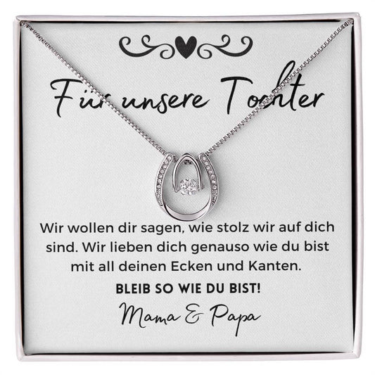 Glücks-Kette für eure Tochter mit liebevollen Worten