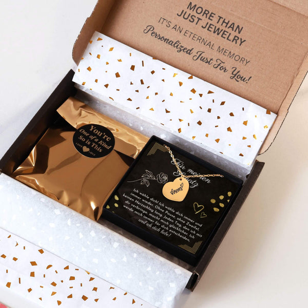 Halskette für Frau, Halskette für Schatz, Geschenk Jahrestag, Geschenkidee für Frau, forever in love, Herzkette mit Karte für  Frau 