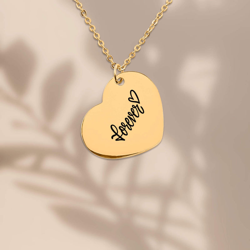 Halskette für Frau, Halskette für Schatz, Geschenk Jahrestag, Geschenkidee für Frau, forever in love, Herzkette mit Karte für  Frau 