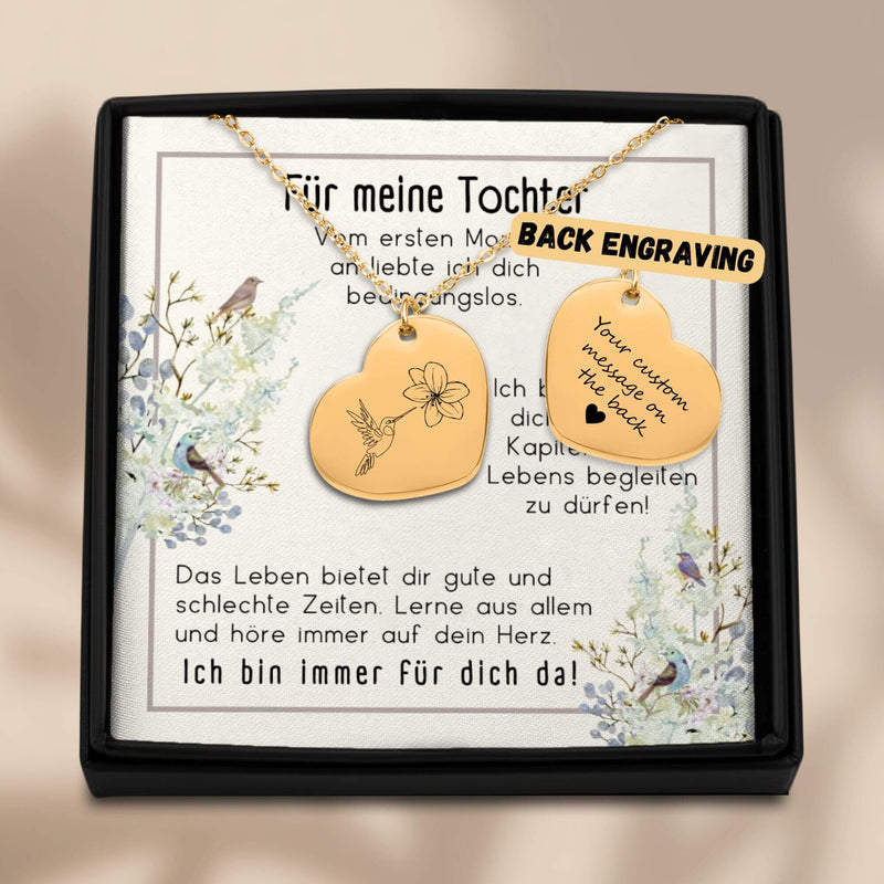 Weihnachtsgeschenk für Tochter, Hochzeitstagsgeschenk für Tochter, liebevolle Botschaft Schmuck, Schmuck mit Gravur, Geschenk für besondere Anlässe, emotionale Geschenke, Tochter Schmuck Geschenk, edle Halskette Tochter, Geschenk für Tochter von Eltern, Schmuck für besondere Momente.
