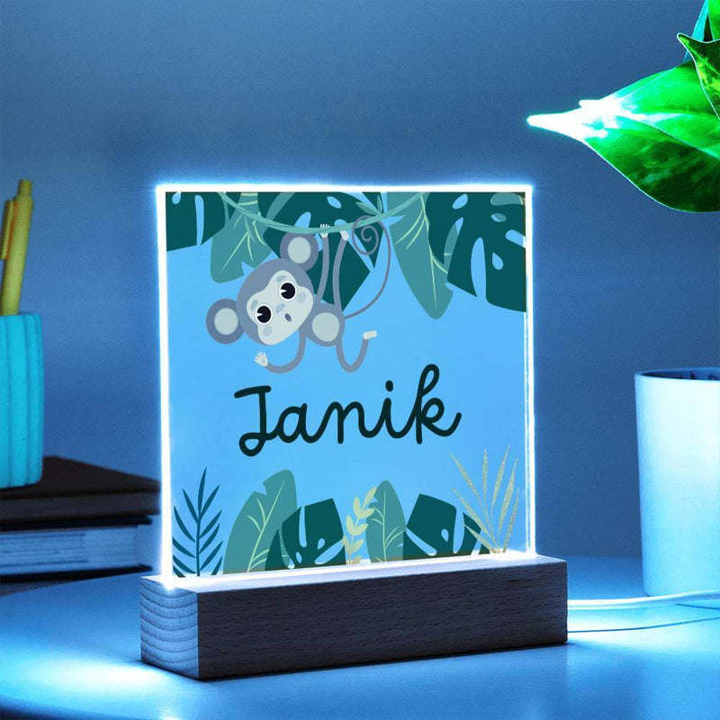 Personalisierte Lampe mit Name "Dschungel-Design"