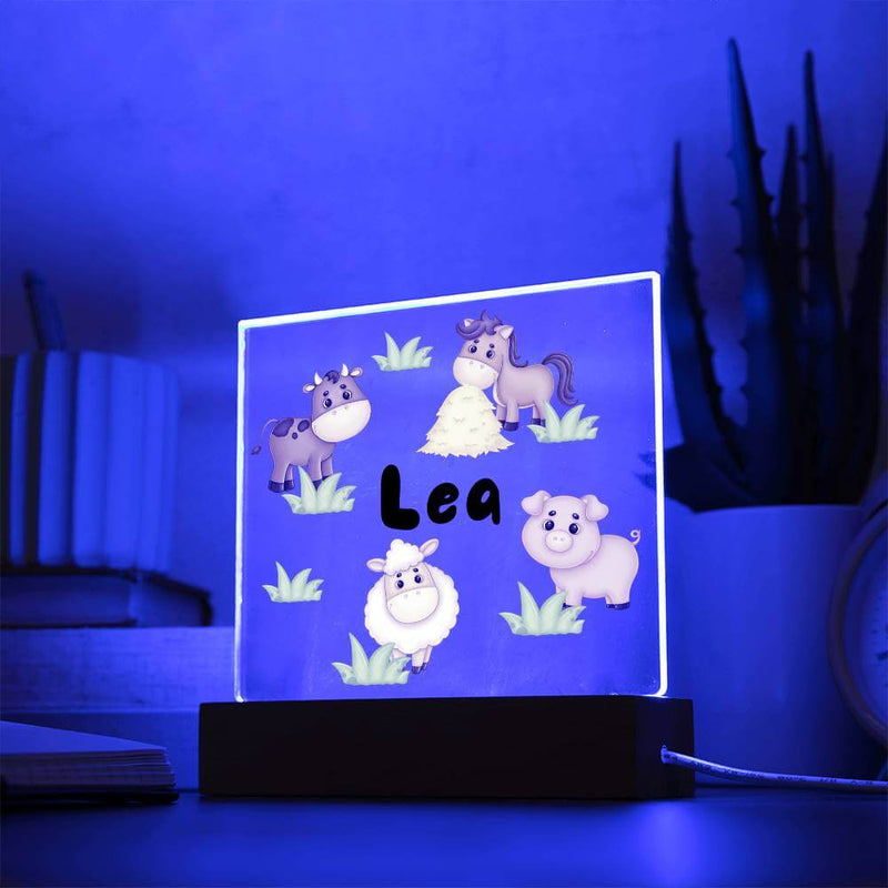 Personalisierte Lampe mit Name "Bauernhof-Design"