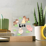 Personalisierte Lampe mit Name "Bauernhof-Design"