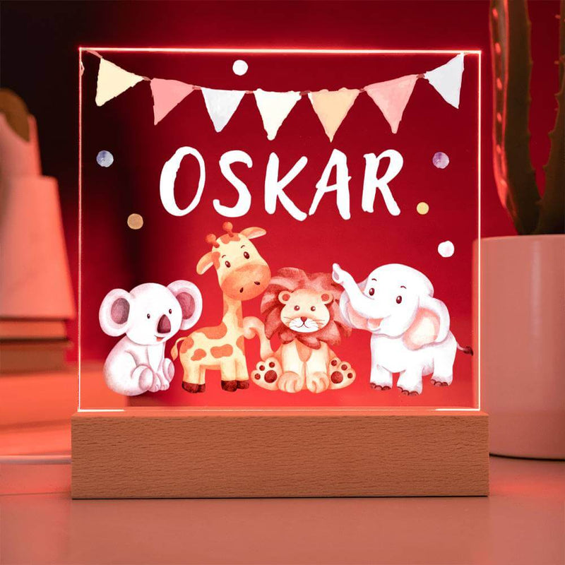 Personalisierte Lampe mit Name "Zoo-Design"