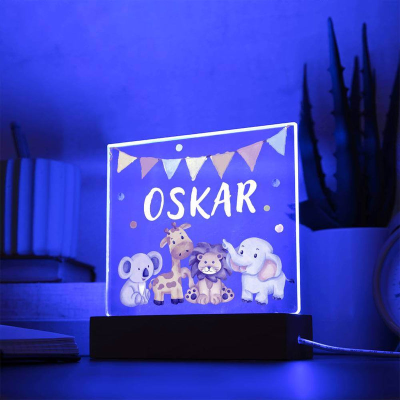 Personalisierte Lampe mit Name "Zoo-Design"