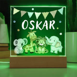 Personalisierte Lampe mit Name "Zoo-Design"