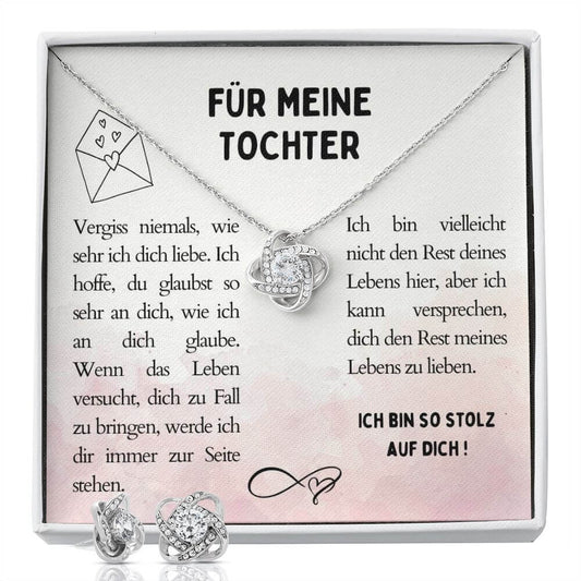 Geschenkset mit Kette und Ohrsteckern für deine Tochter + Karte!